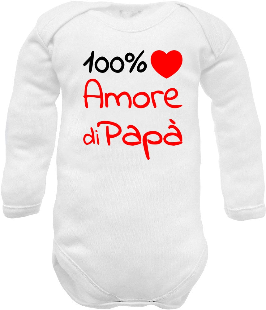 Body Neonato 100% Amore di Papà in caldo cotone