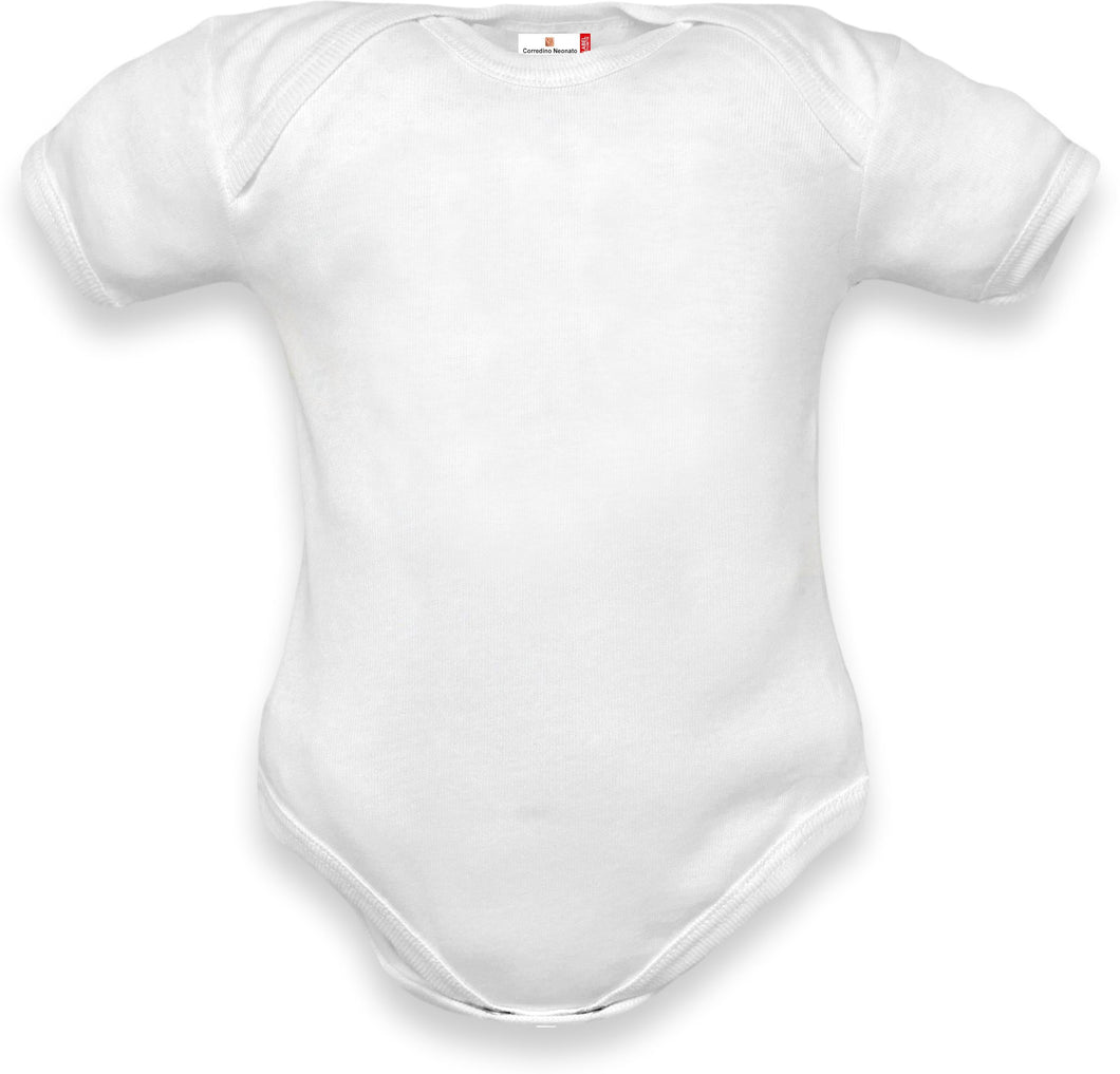 personalizza body neonato bianco a mezza manica