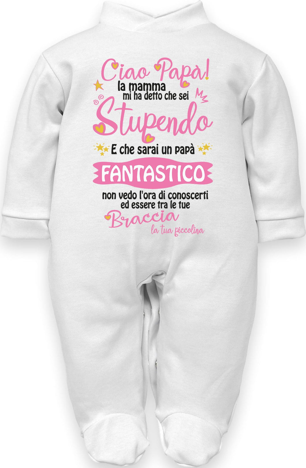 tutina neonata femmina frase rosa idea regalo futuro papà